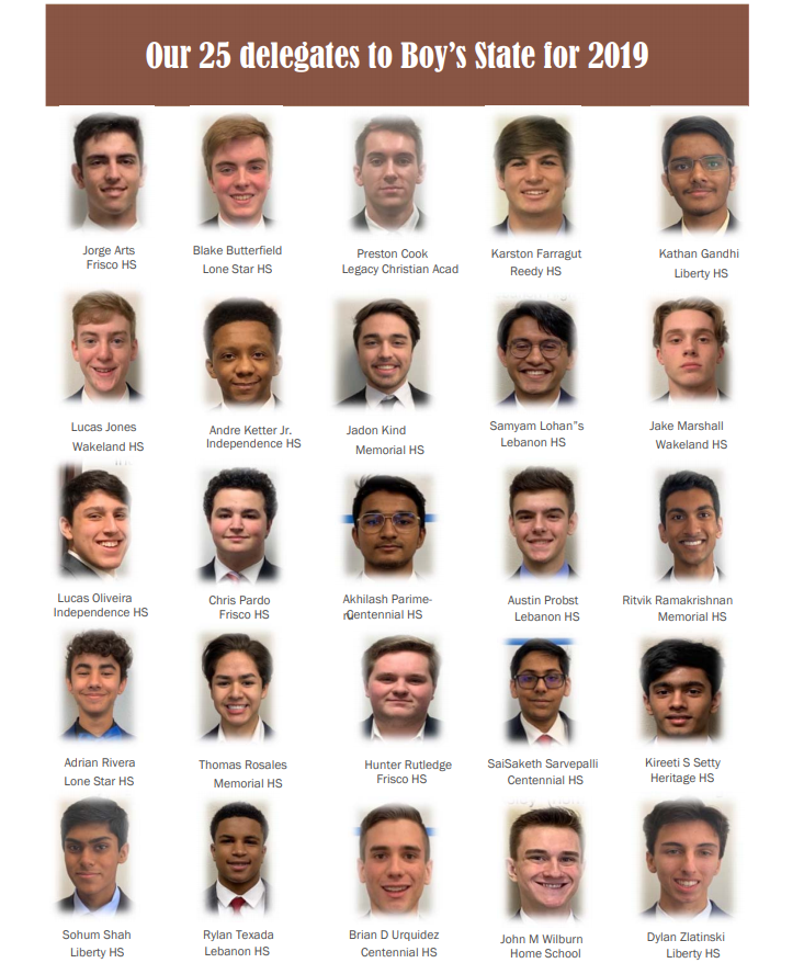 2019 - Texas Boys State Delegates