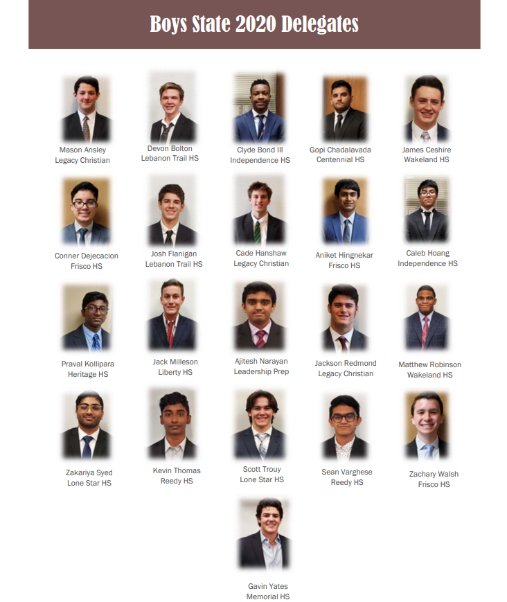 2020 - Texas Boys State Delegates